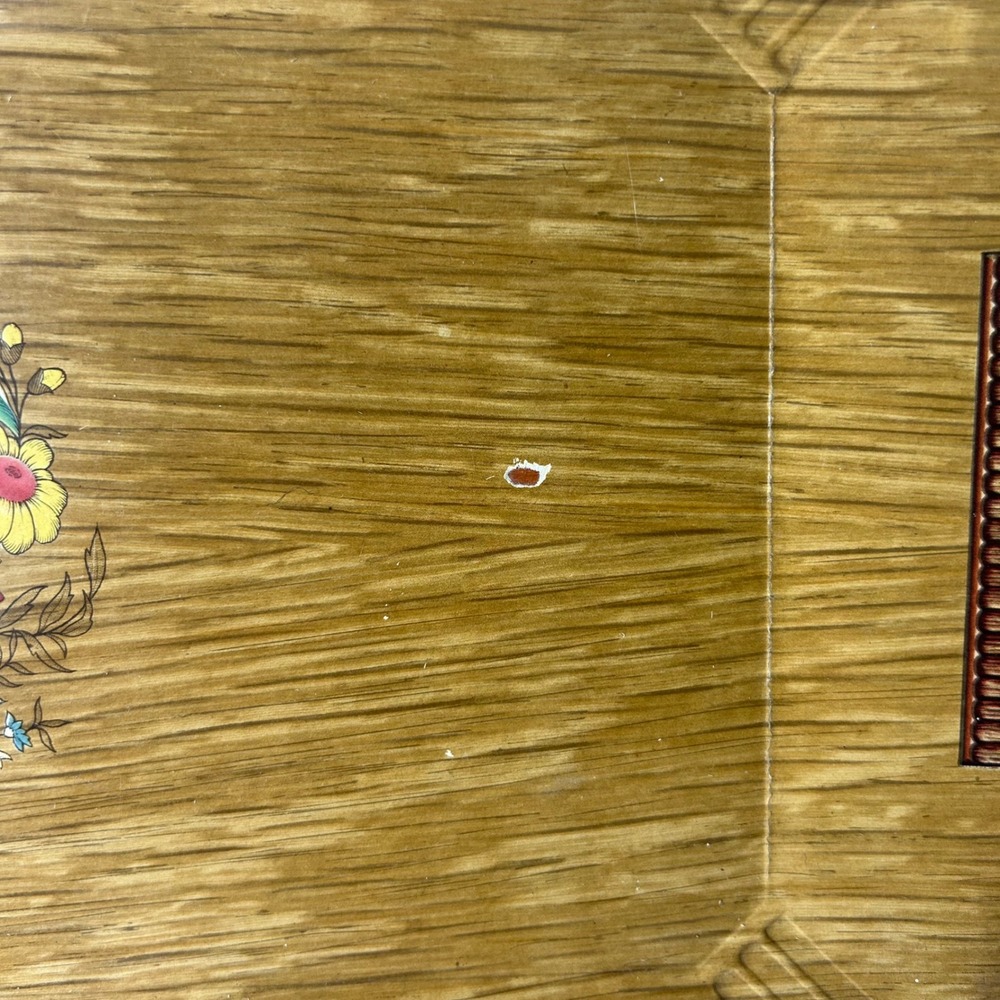VTG Hasko Woodgrain Melamine Platter Tray Set of 4 Floral Mid Century MCM USA - Picture 7 of 16